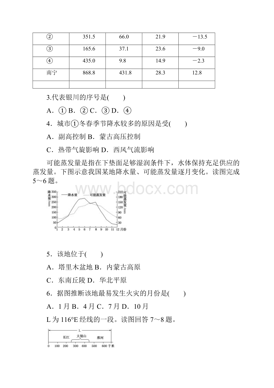 届高考地理人教版第一轮总复习全程训练第十三章 中国地理 课练32.docx_第2页