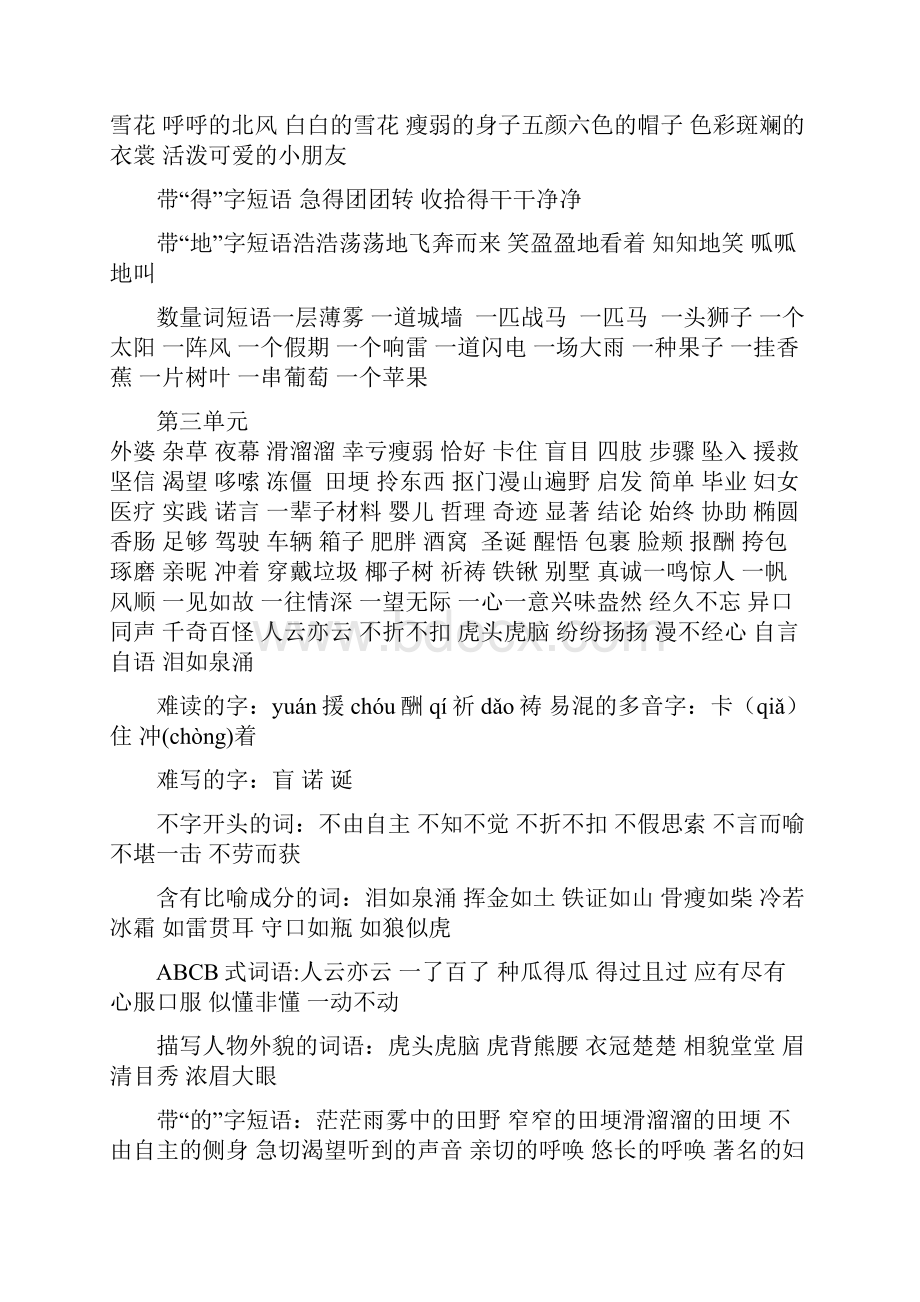 语文S版四年级上册复习要点Word格式文档下载.docx_第3页