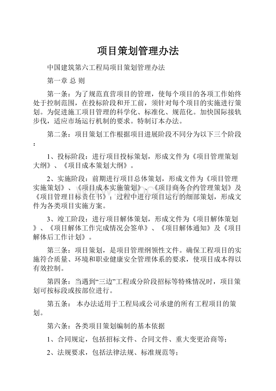 项目策划管理办法Word格式文档下载.docx