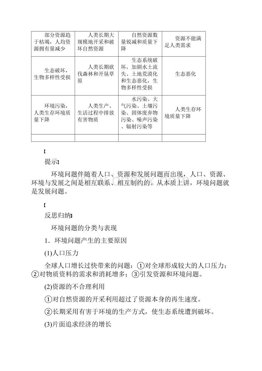 高中地理第四章 人类面临的主要环境问题与人地关系思想的演变讲义 湘教版必修2.docx_第2页