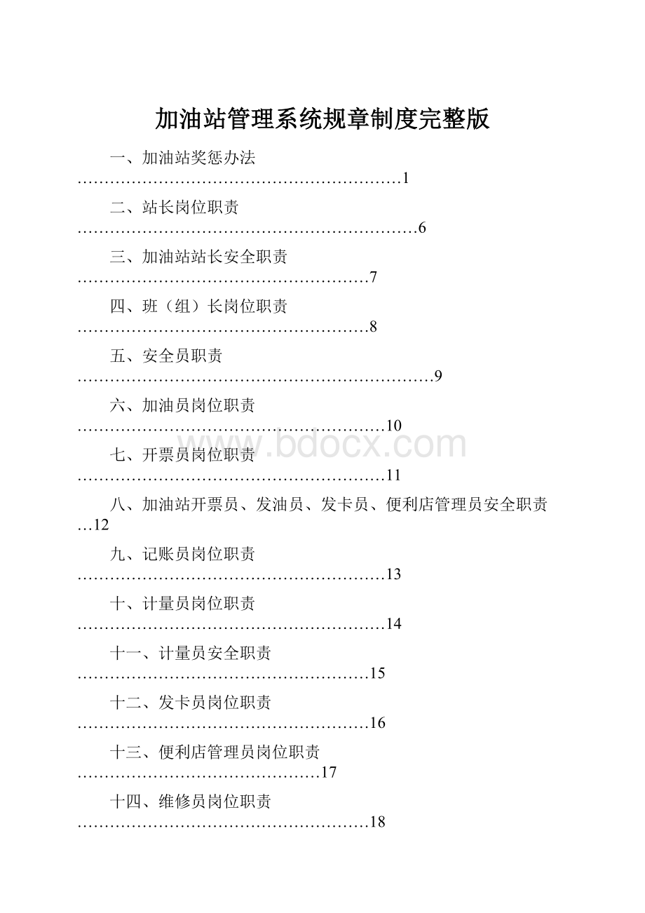 加油站管理系统规章制度完整版文档格式.docx_第1页