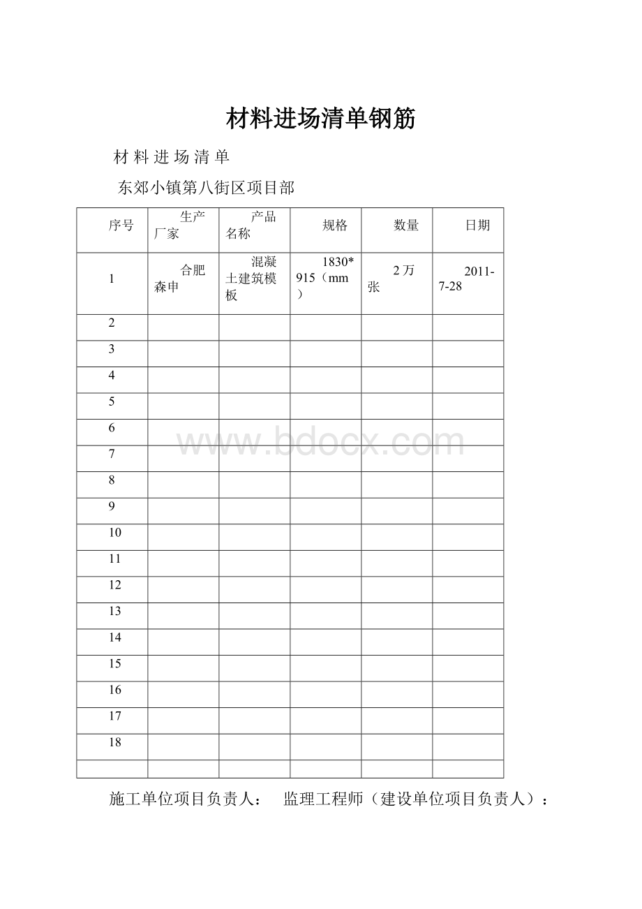 材料进场清单钢筋.docx