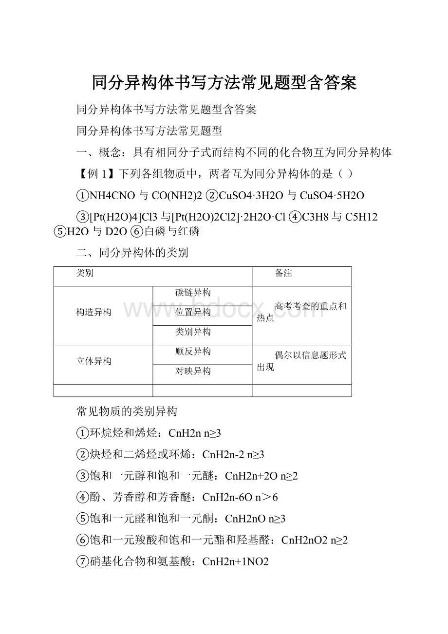 同分异构体书写方法常见题型含答案.docx_第1页