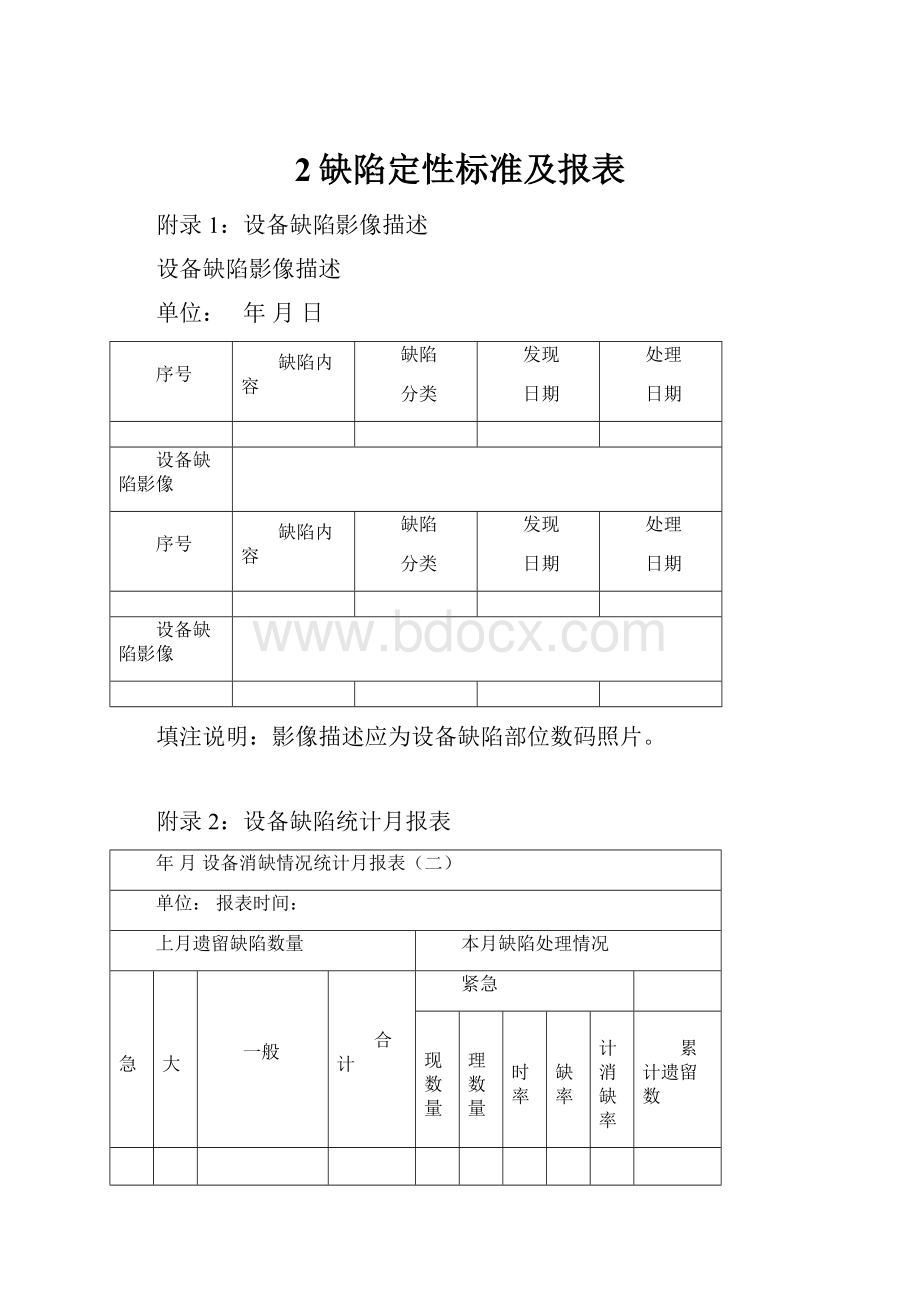 2缺陷定性标准及报表.docx_第1页