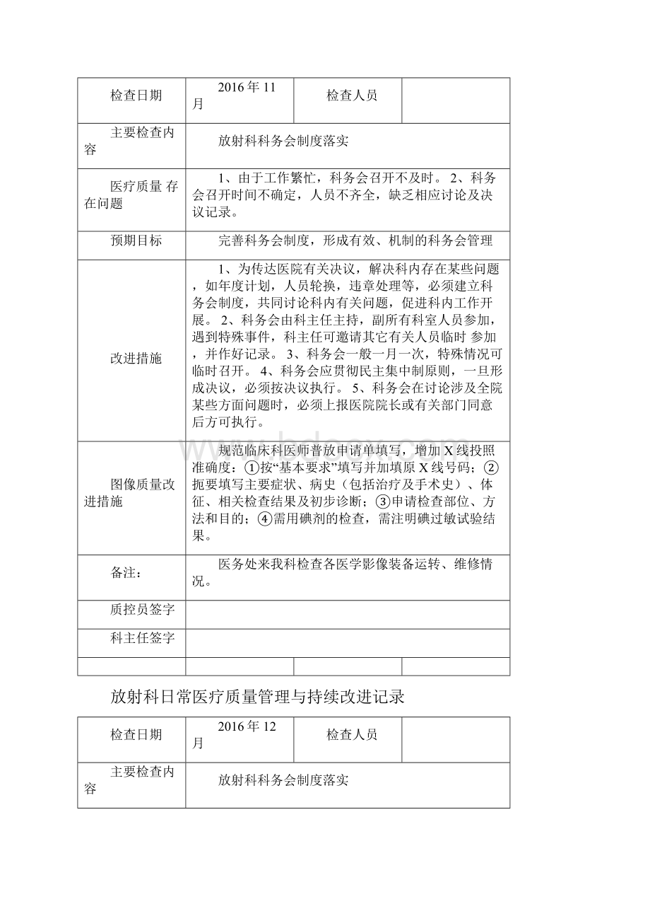 最新放射科日常医疗质量管理与持续改进记录资料.docx_第2页