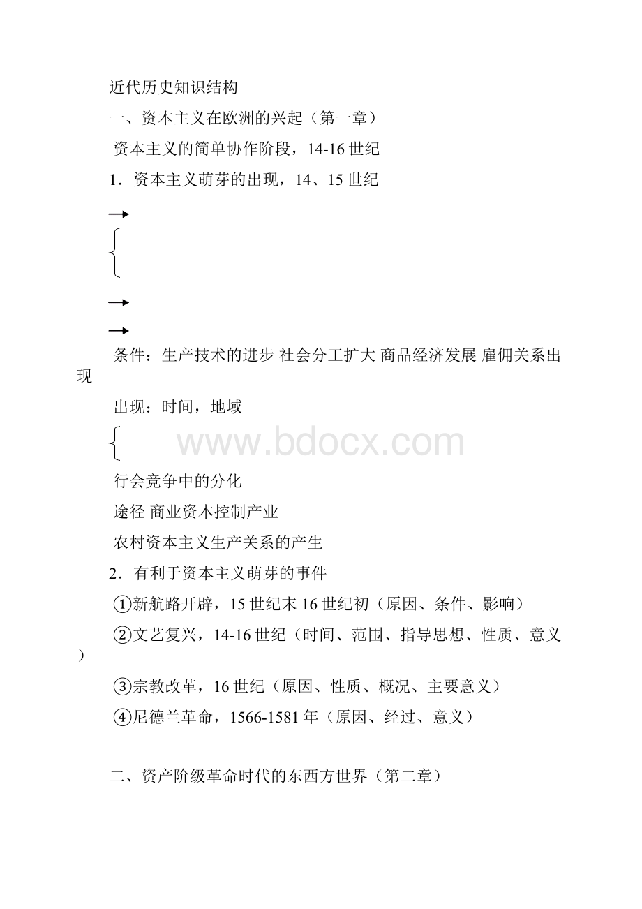 高三历史教案一轮复习世界历史第一单元世界近代史知识结构 最新Word下载.docx_第2页