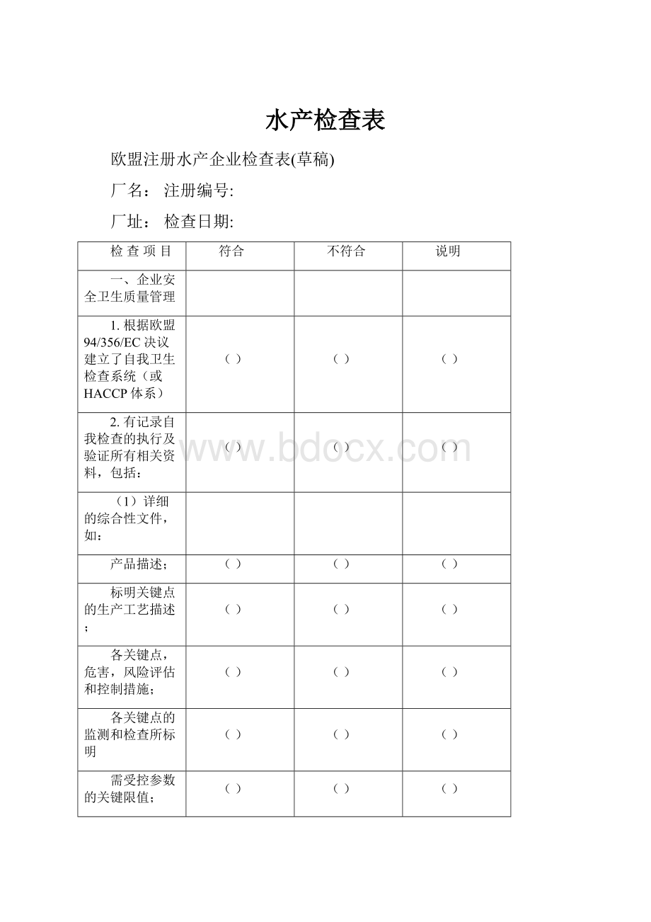 水产检查表.docx_第1页