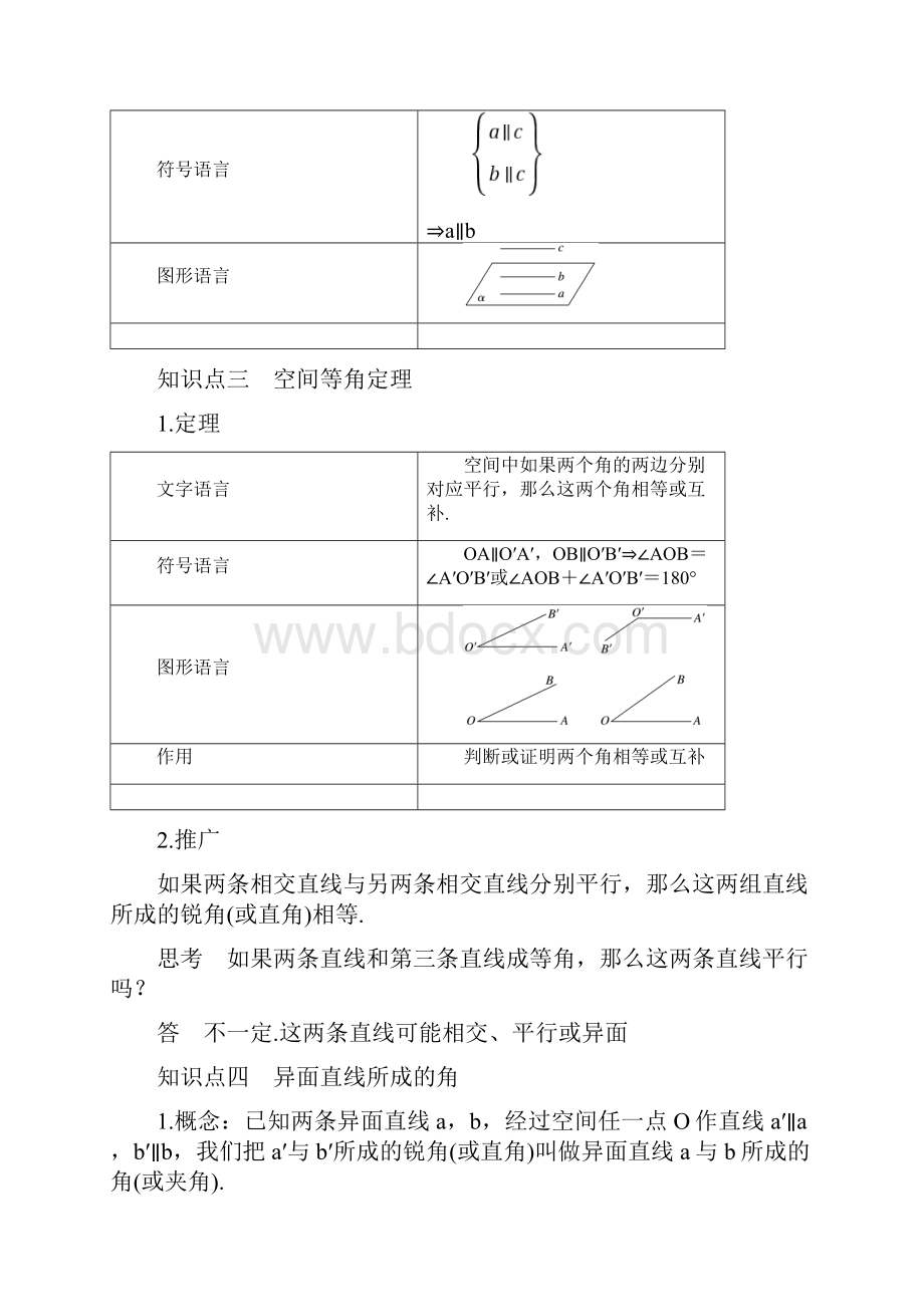 空间中直线和直线之间的位置关系附答案解析Word文档格式.docx_第3页