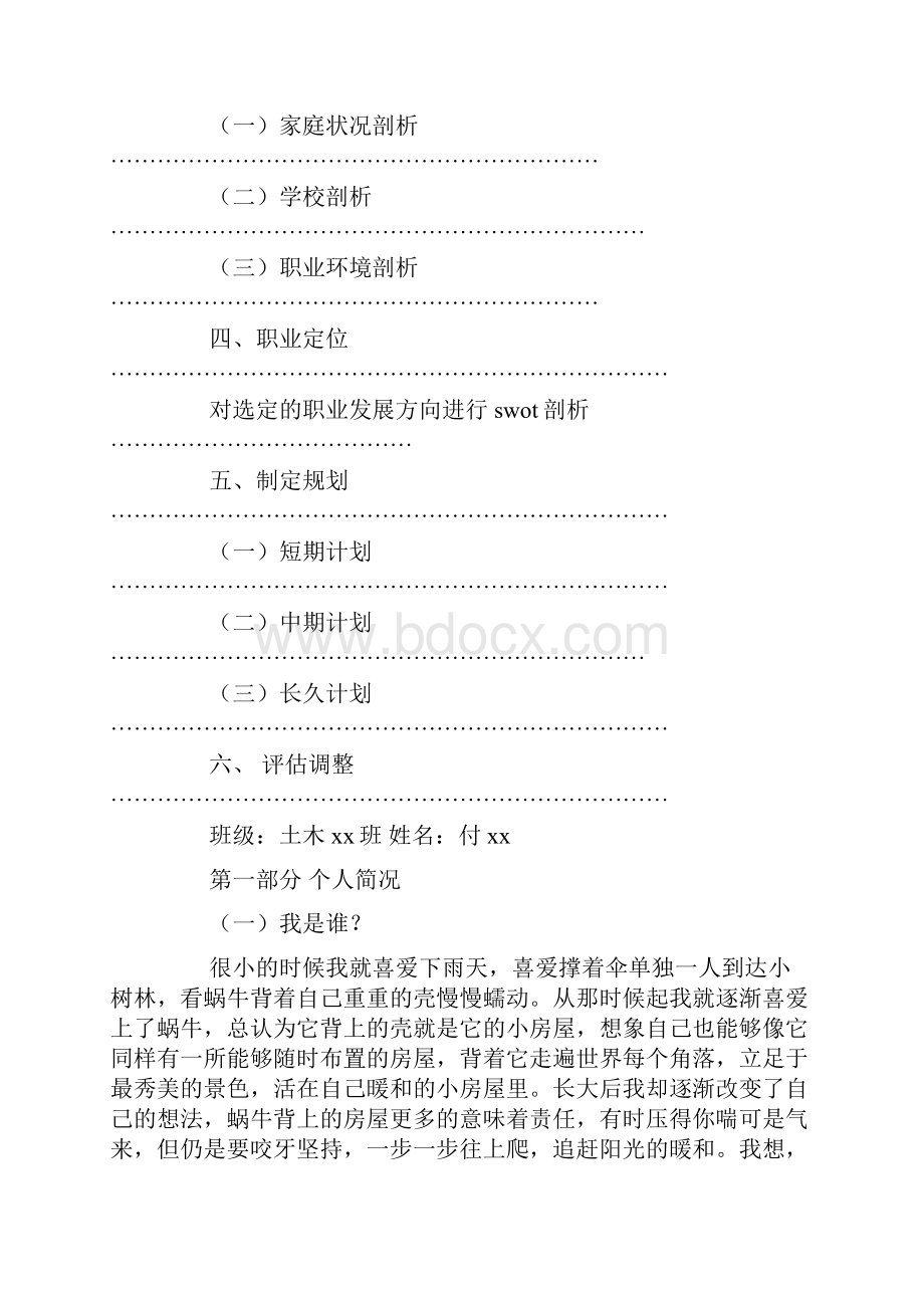 土木工程专业大学生职业生涯规划书精.docx_第2页