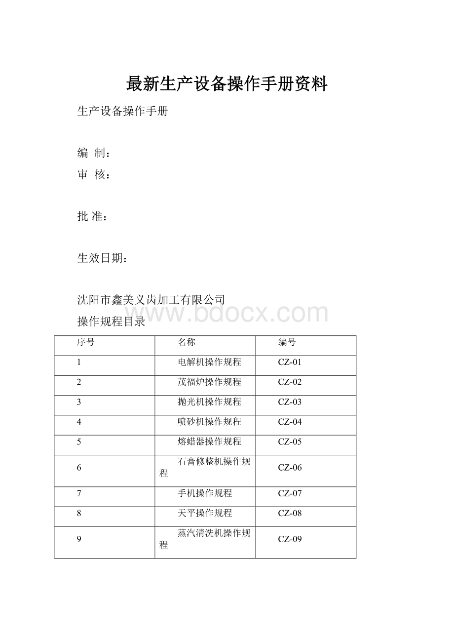 最新生产设备操作手册资料Word文档格式.docx_第1页