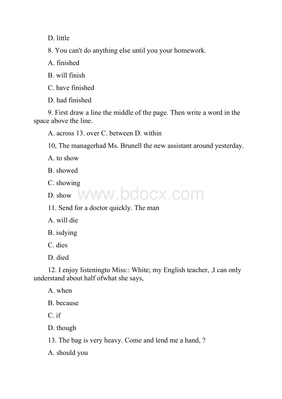 历年成人高考《英语》试题及答案汇总高起点.docx_第2页