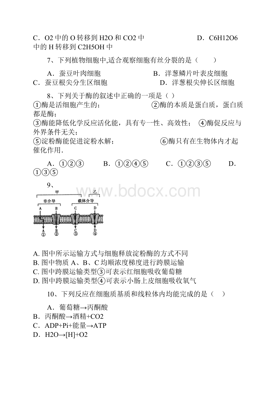 江西省上饶县中学学年高一下学期期末考试生物试题.docx_第3页