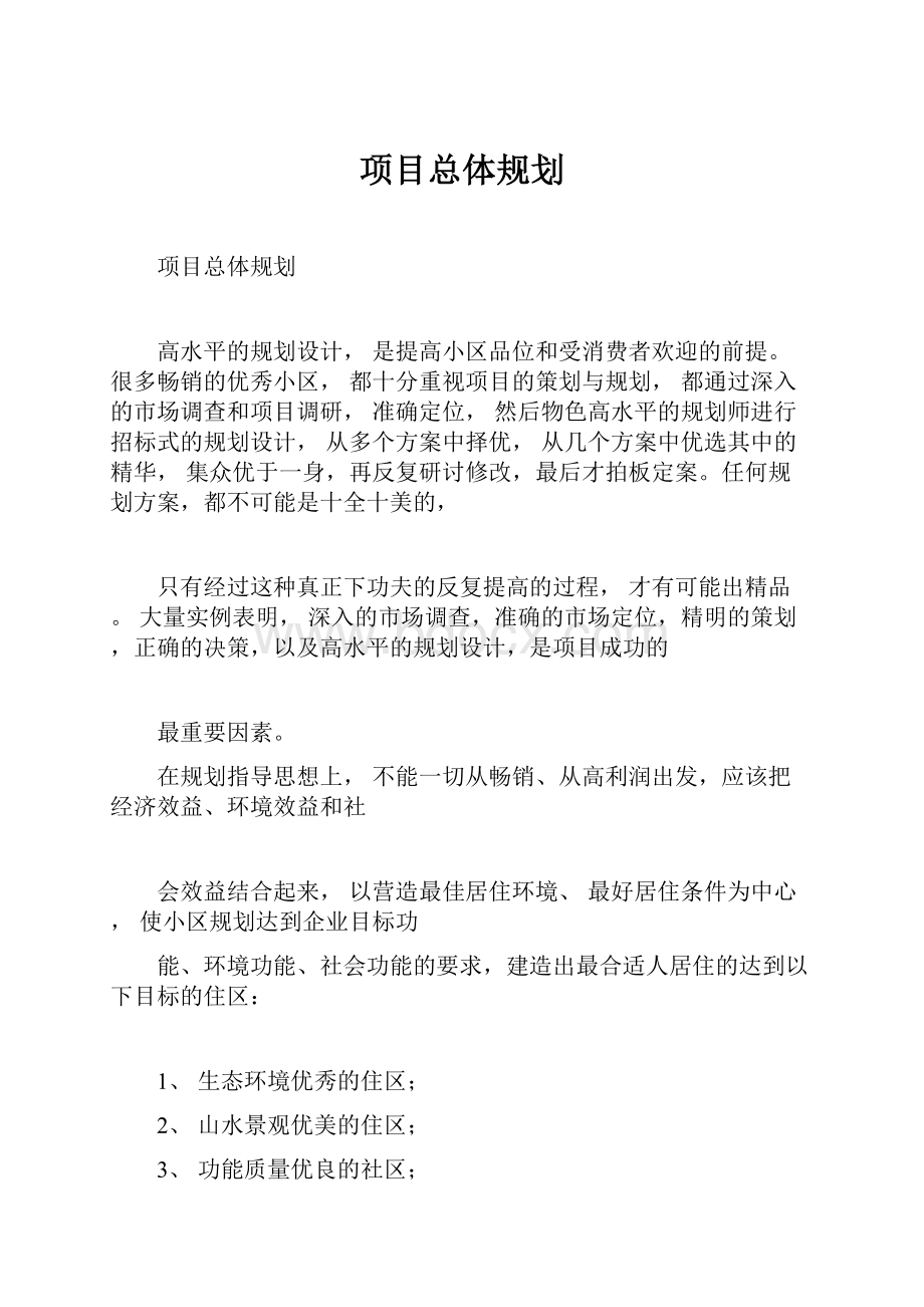 项目总体规划Word格式文档下载.docx