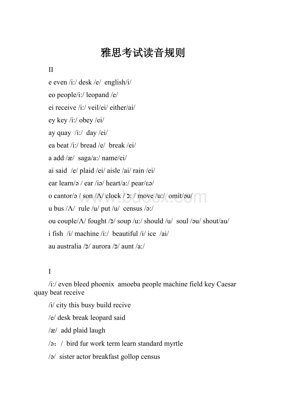 雅思考试读音规则Word文档格式.docx