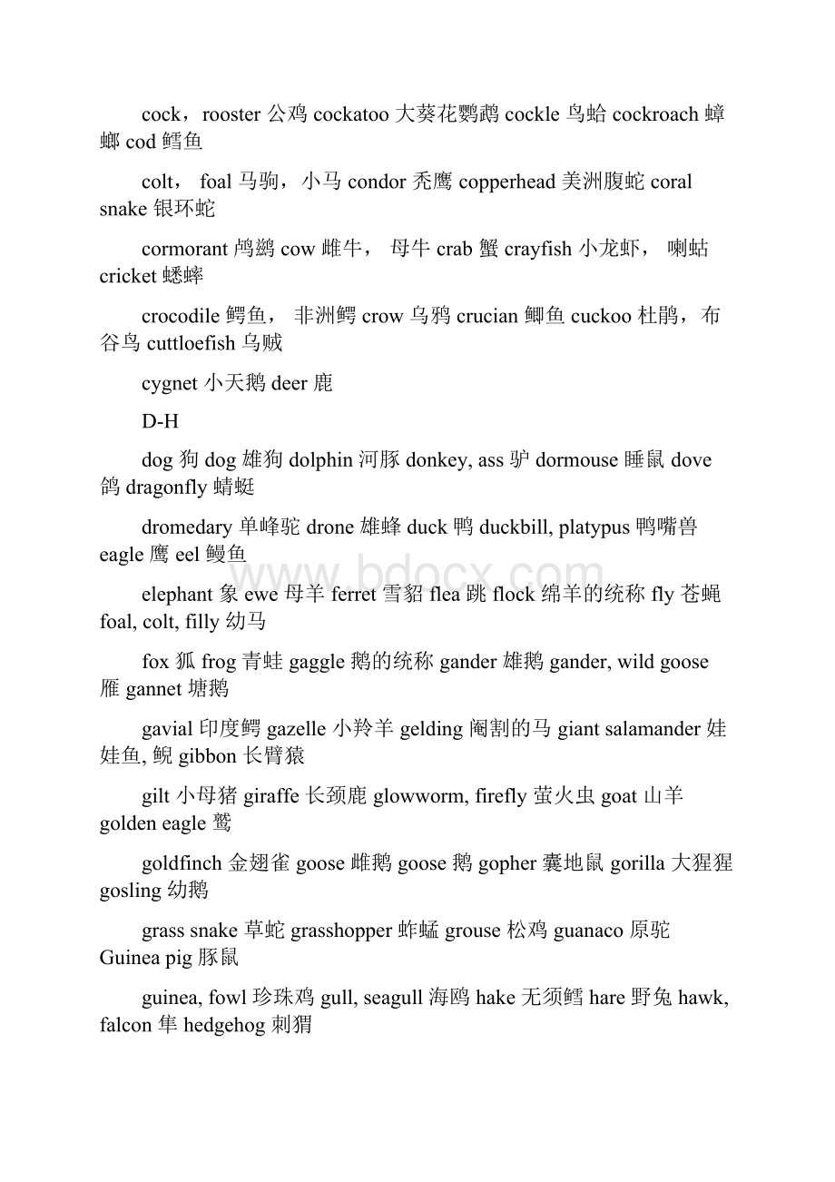 中英文动物海洋生物名称大全.docx_第2页