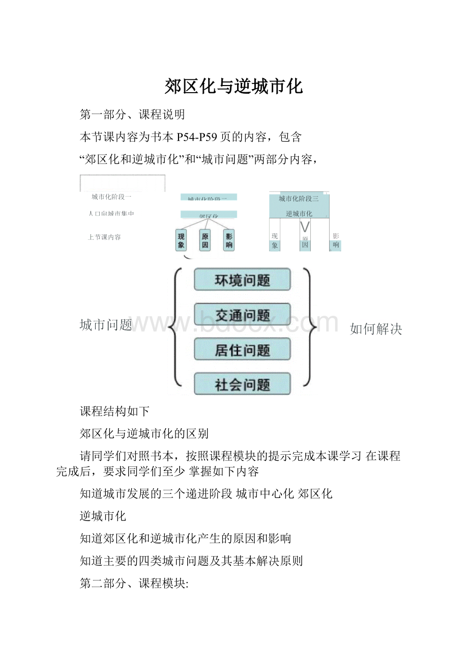 郊区化与逆城市化Word下载.docx_第1页