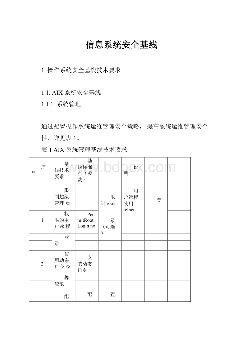 信息系统安全基线Word文档下载推荐.docx