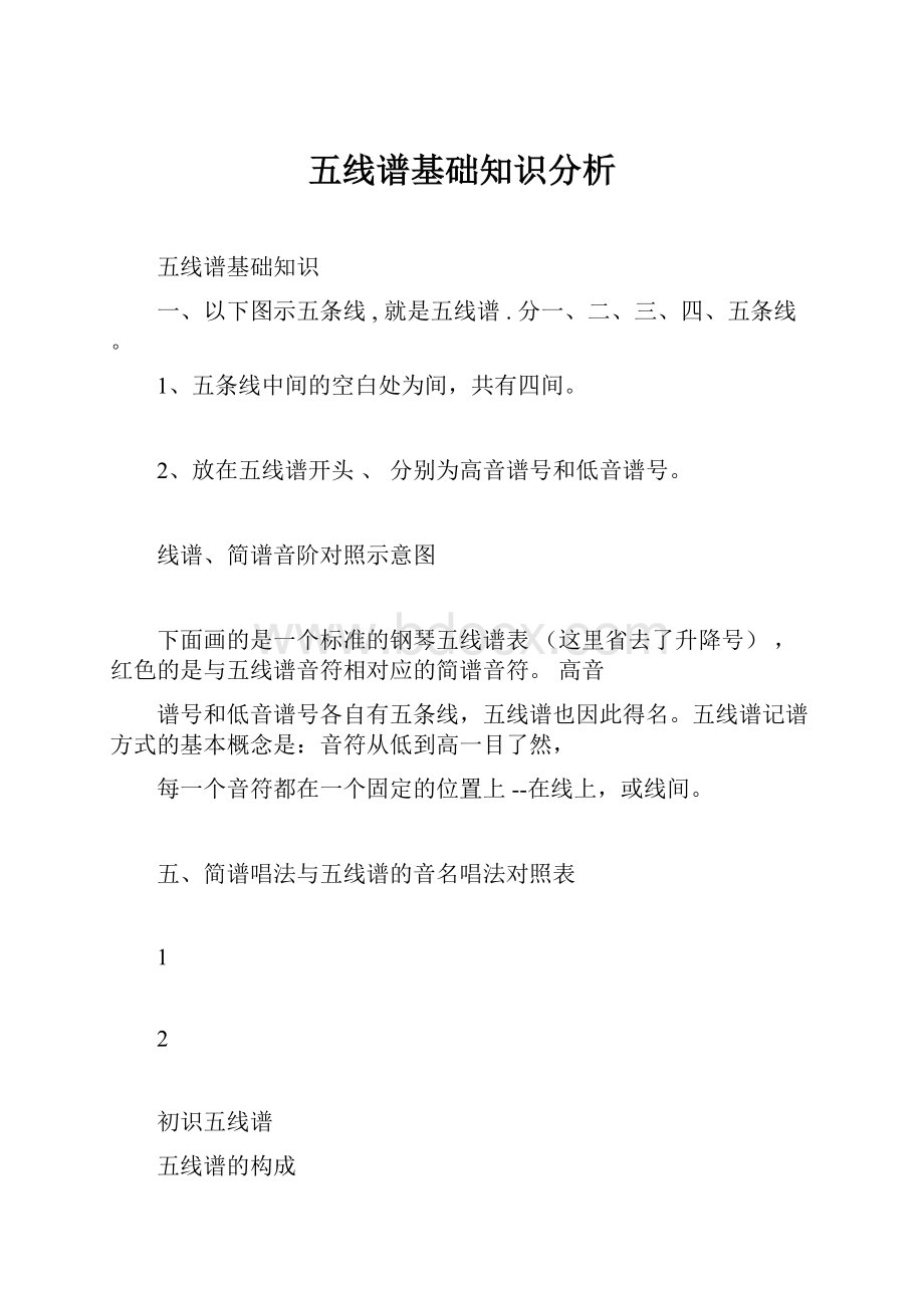 五线谱基础知识分析Word文档下载推荐.docx