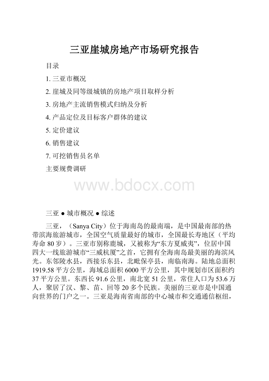 三亚崖城房地产市场研究报告.docx