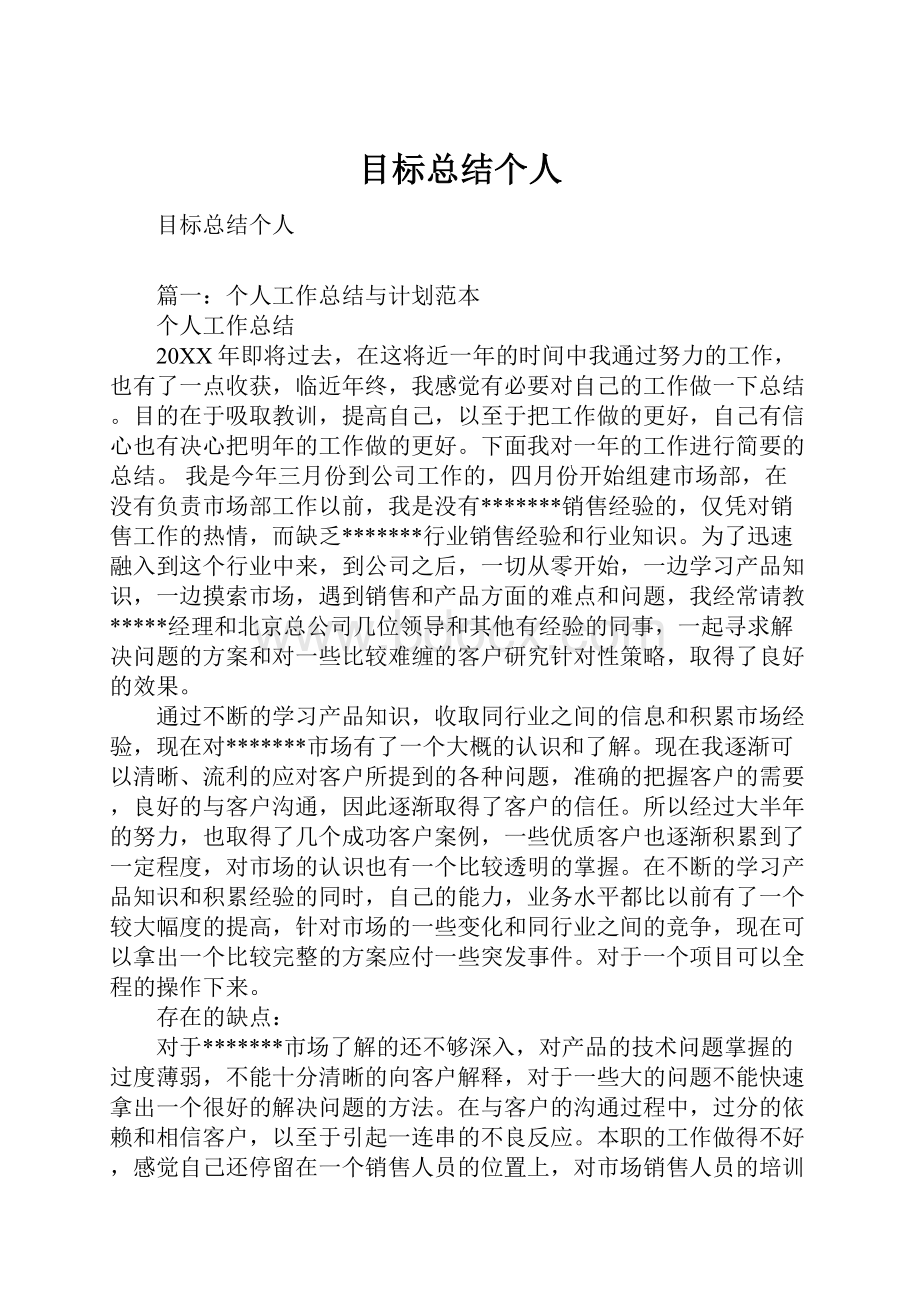 目标总结个人Word格式.docx_第1页