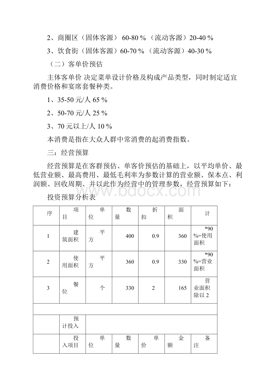 餐饮投资分析方案.docx_第2页