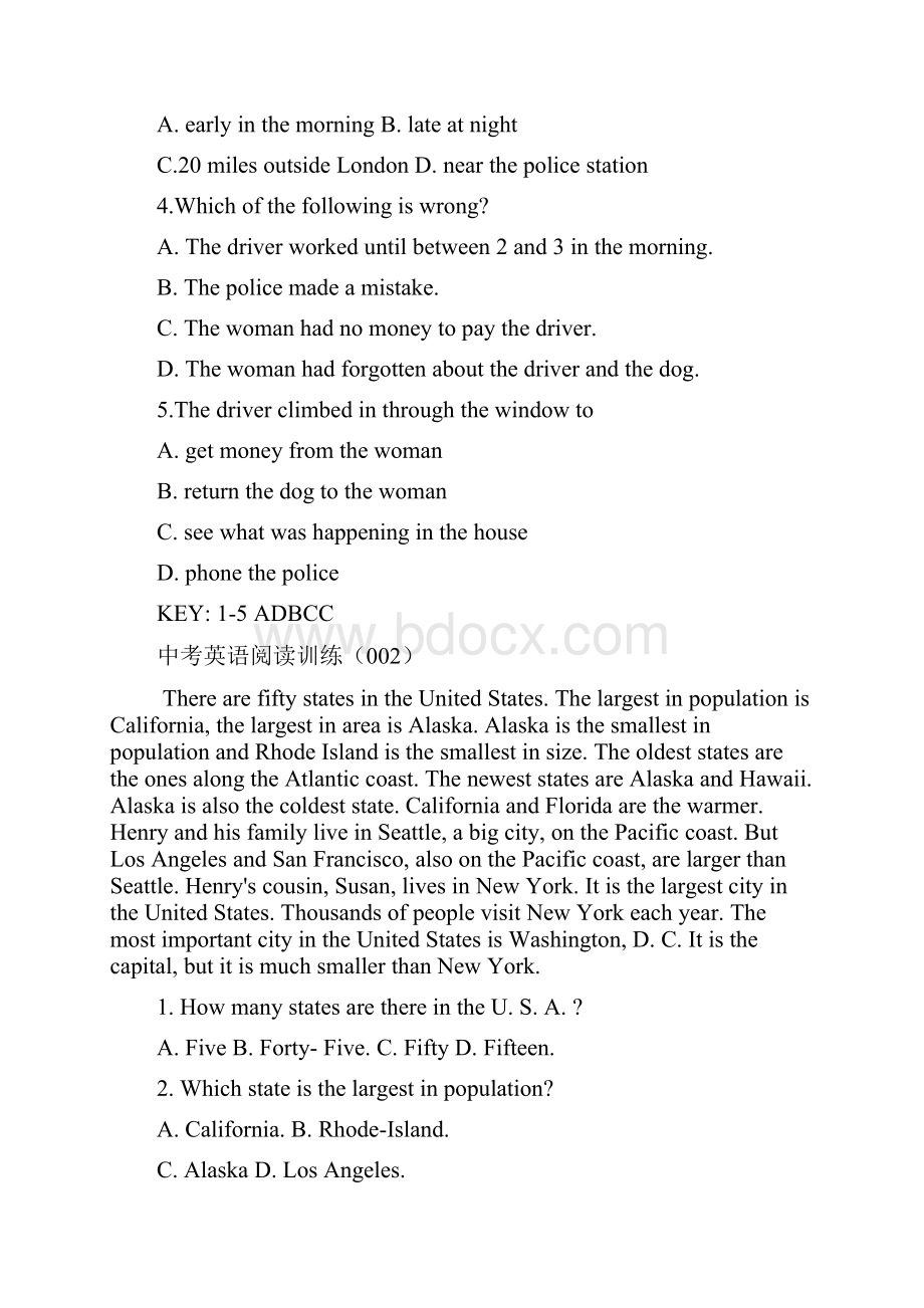 中考英语阅读训练共20篇有答案人教版.docx_第2页