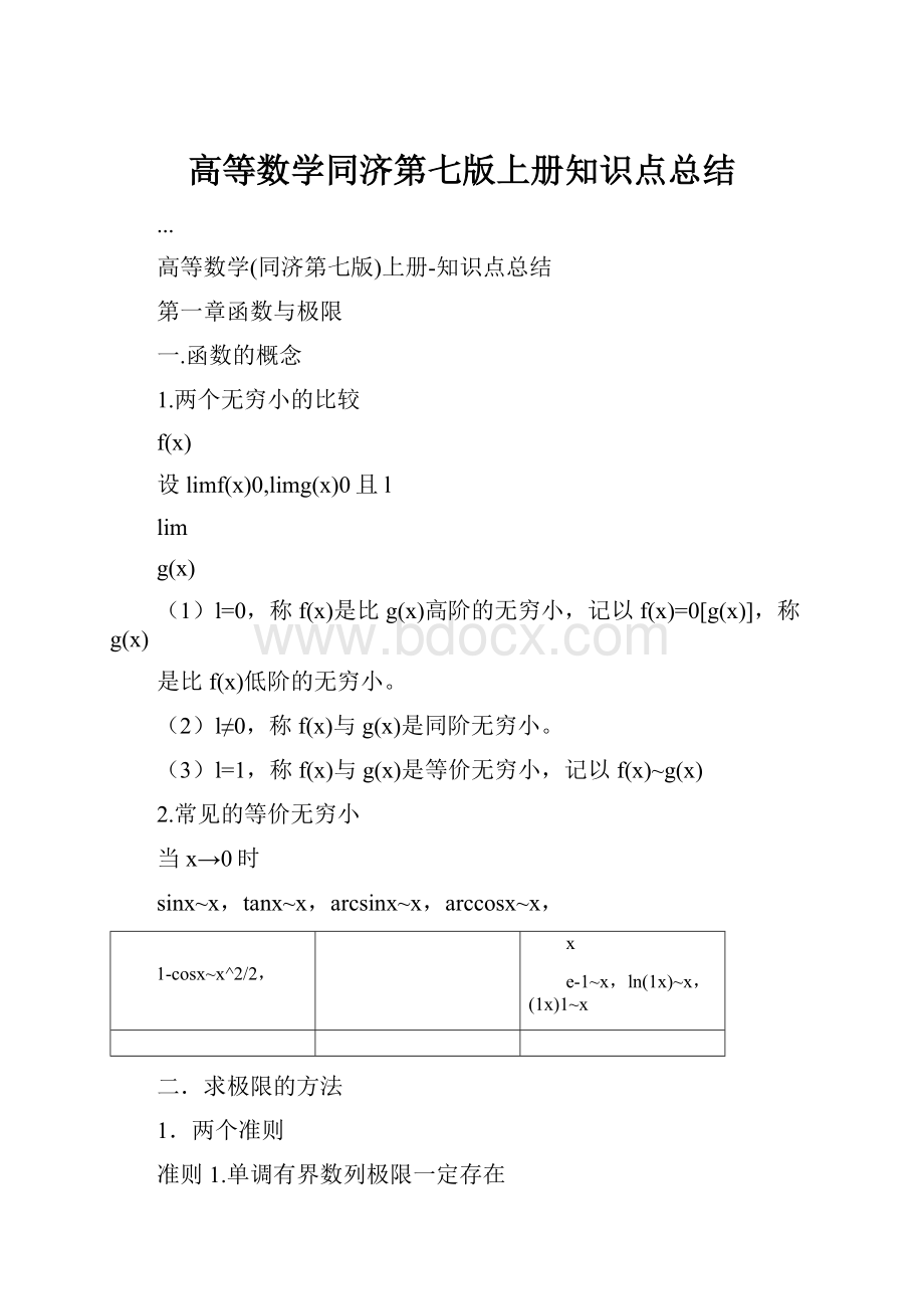 高等数学同济第七版上册知识点总结.docx_第1页