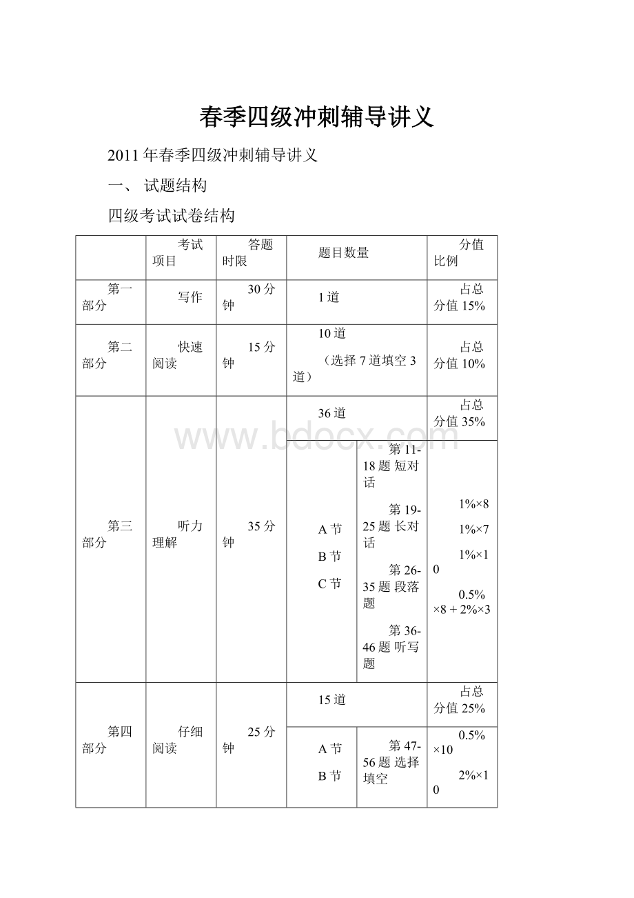 春季四级冲刺辅导讲义.docx_第1页