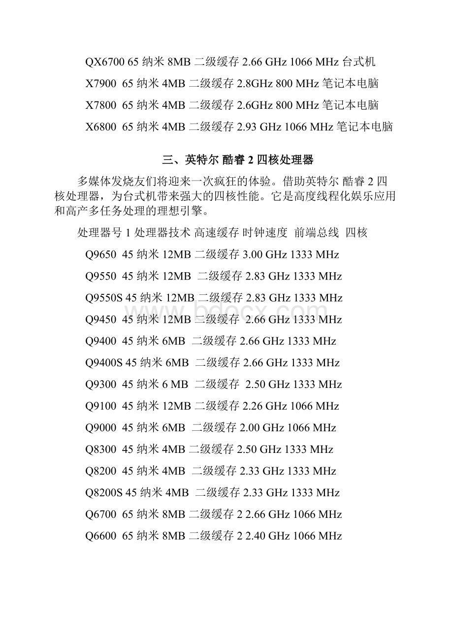 最新CPU型号规格明细表.docx_第2页