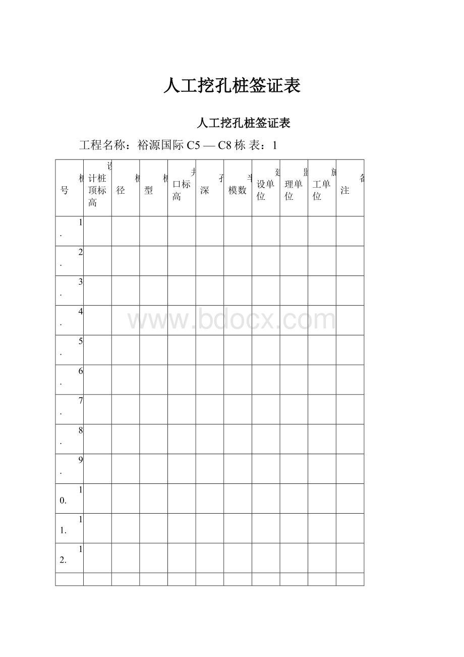 人工挖孔桩签证表.docx