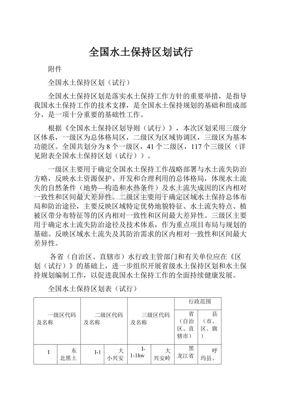 全国水土保持区划试行文档格式.docx