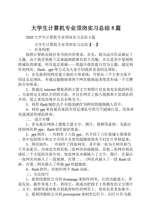 大学生计算机专业顶岗实习总结5篇.docx