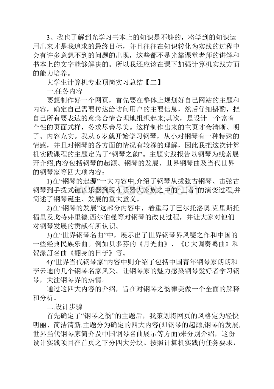 大学生计算机专业顶岗实习总结5篇.docx_第3页