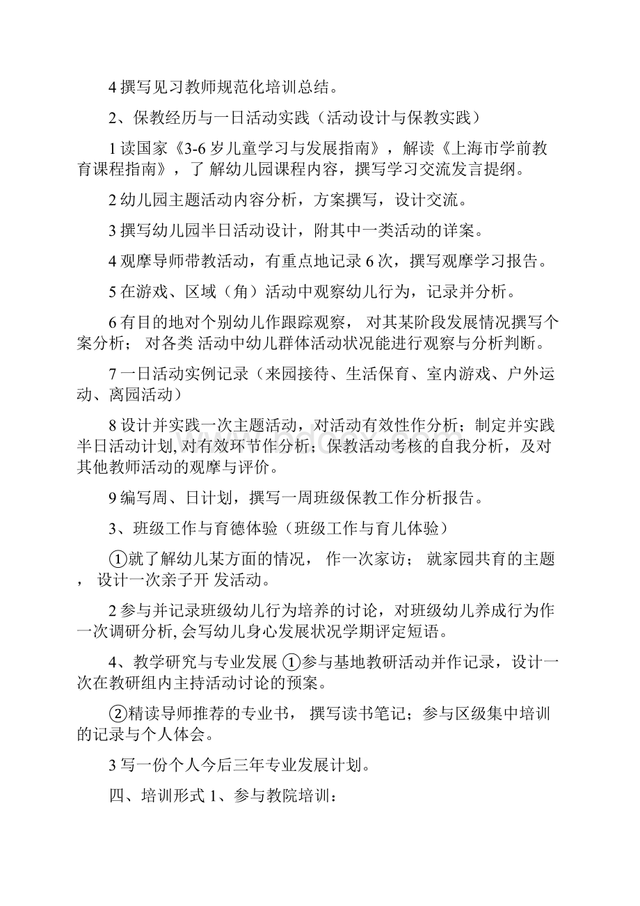 童的梦艺术幼儿园见习教师规范化培训基地培训工作计划Word文档格式.docx_第3页