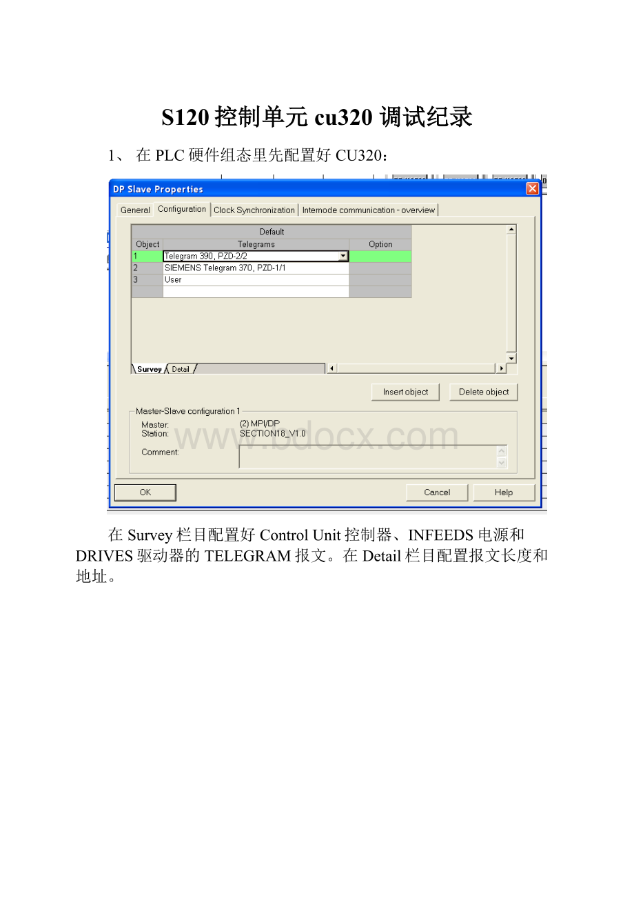 S120控制单元cu320 调试纪录Word下载.docx_第1页