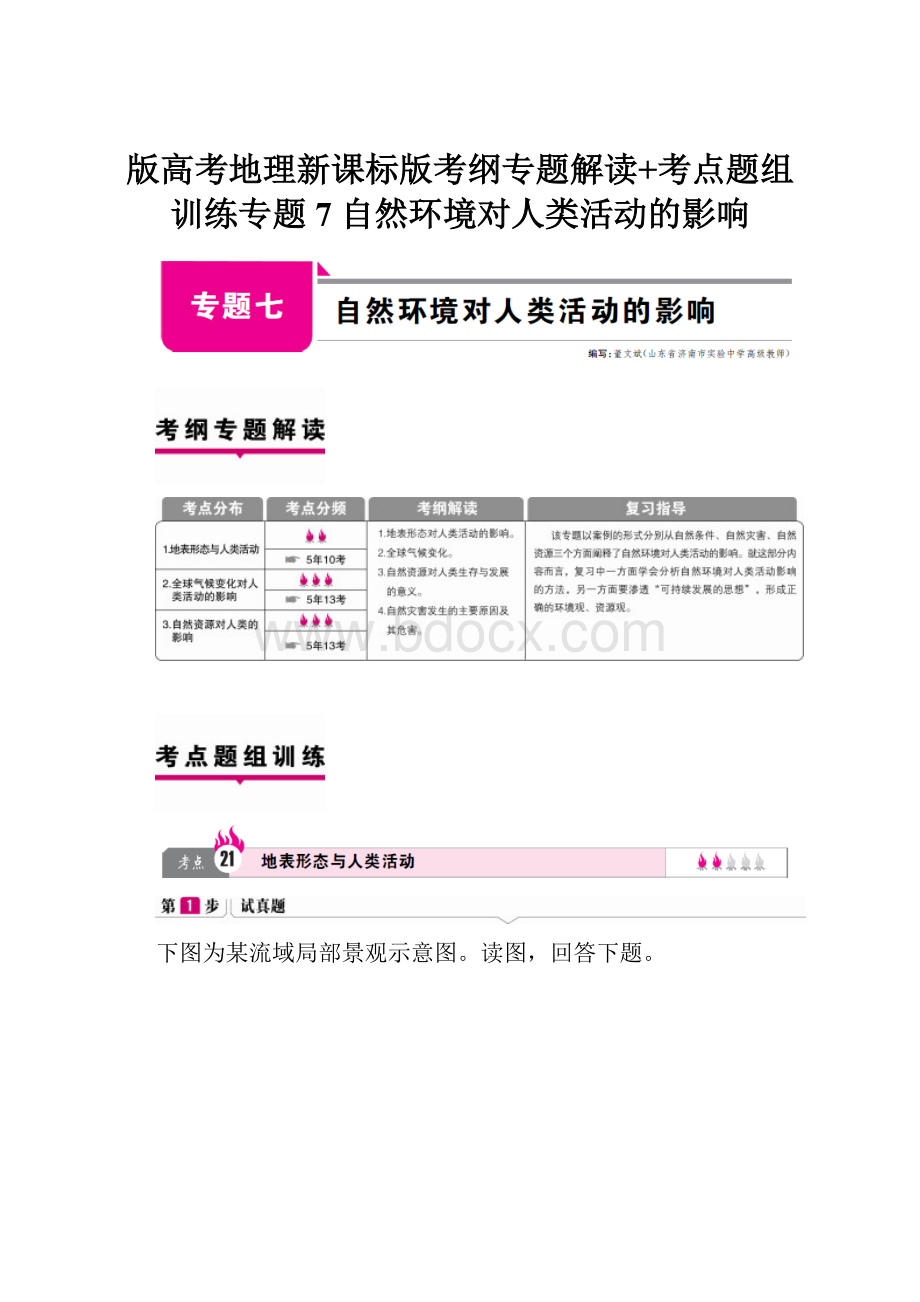 版高考地理新课标版考纲专题解读+考点题组训练专题7 自然环境对人类活动的影响Word下载.docx