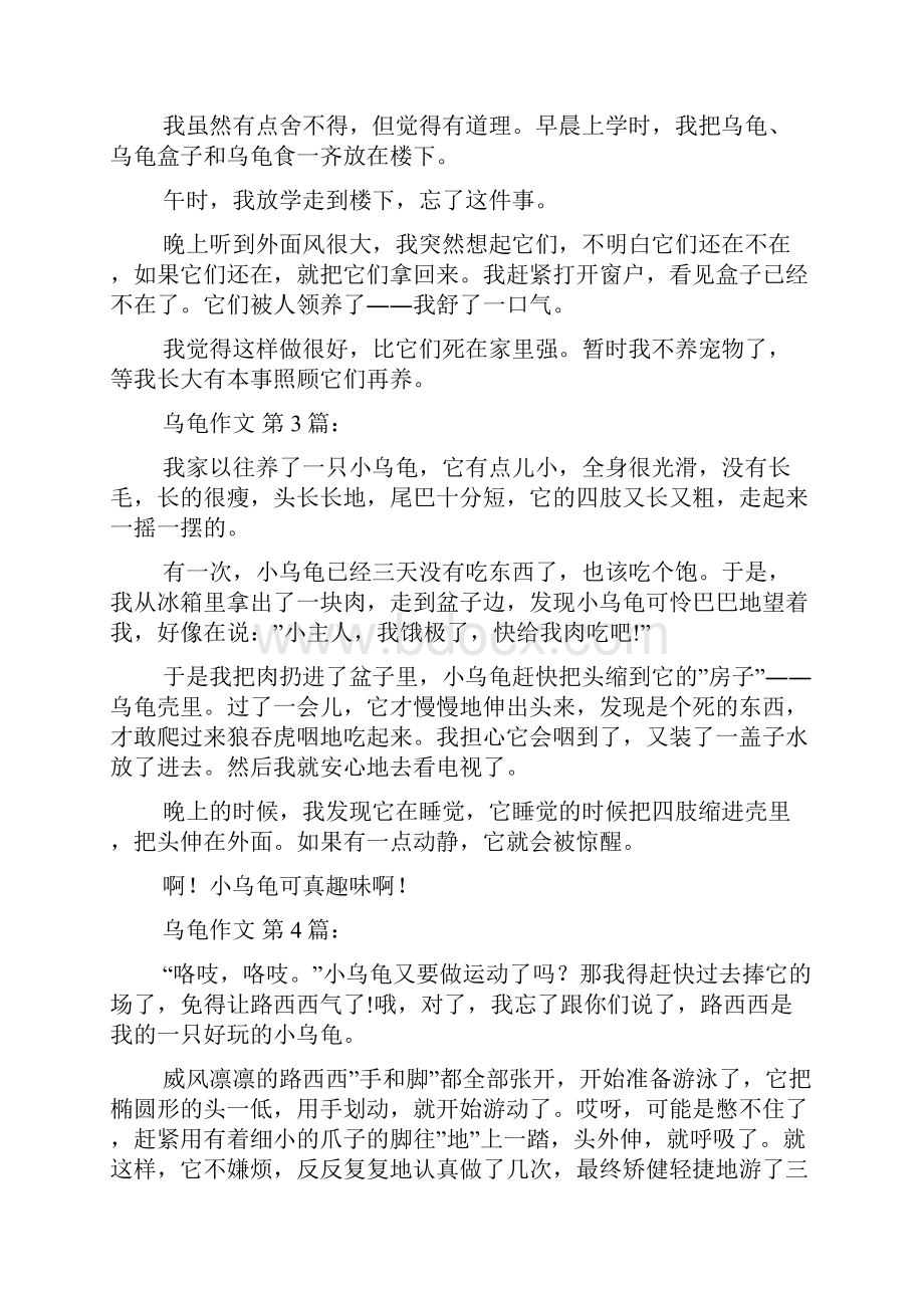 乌龟作文30篇Word格式.docx_第2页