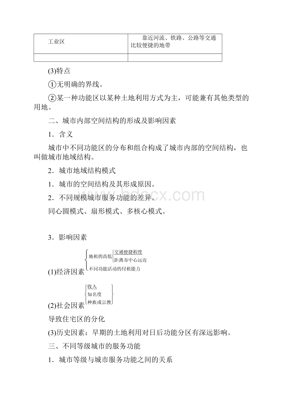 四川省宜宾市一中高中地理上学期第12周 城市内部空间结构和不同等级城市的服务功能.docx_第3页