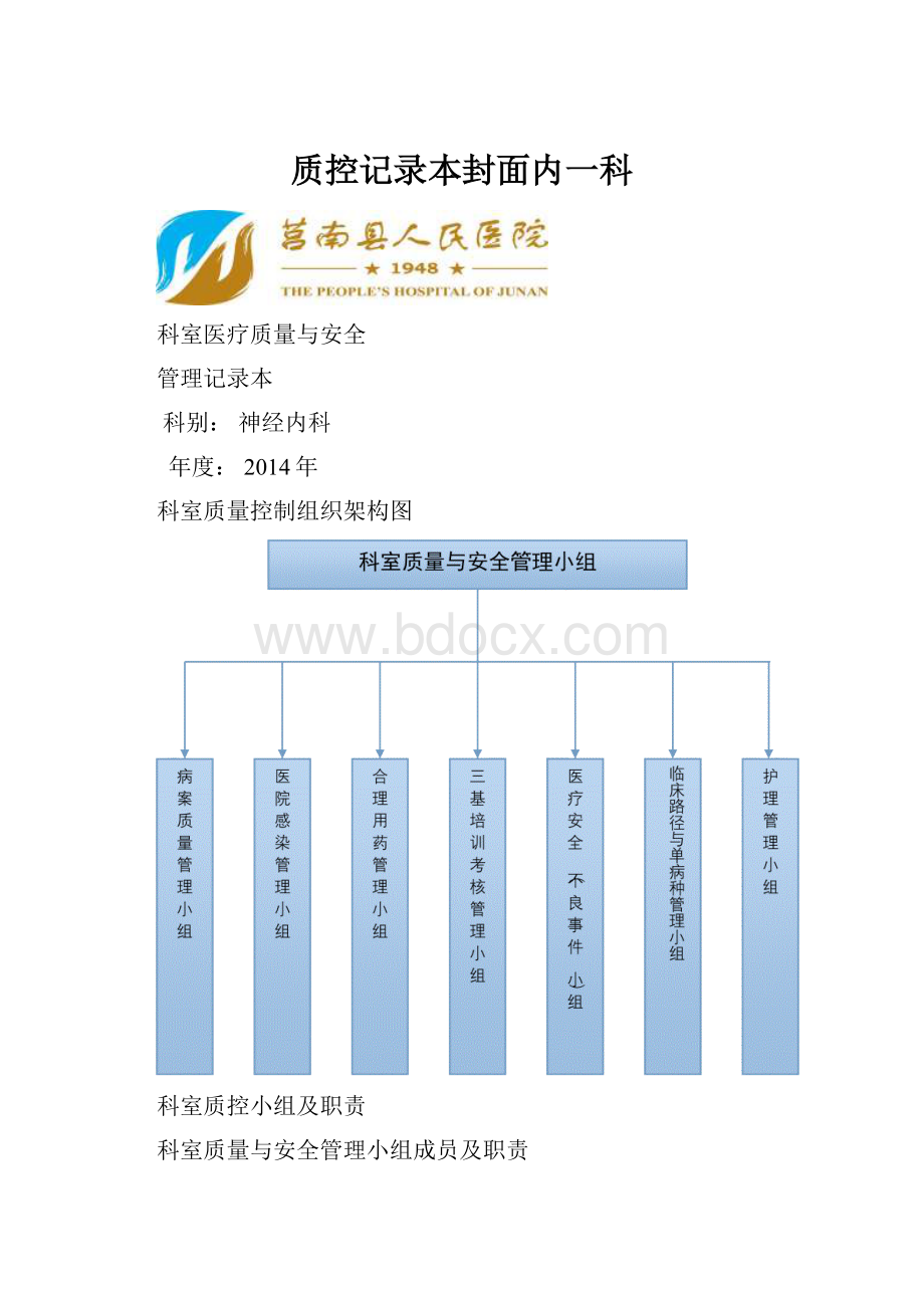 质控记录本封面内一科.docx