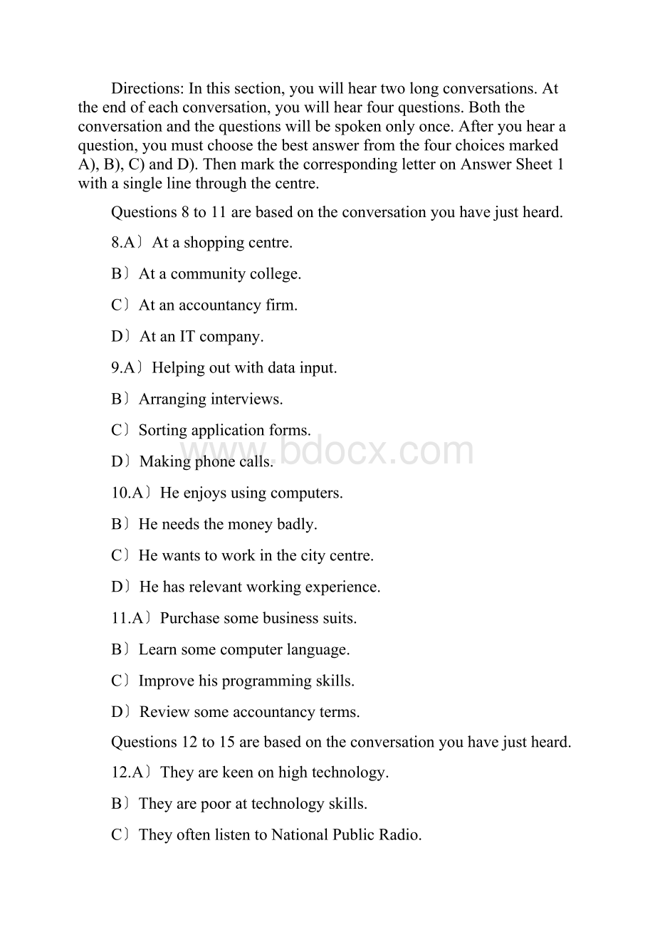 大学英语四级考试真题二.docx_第3页