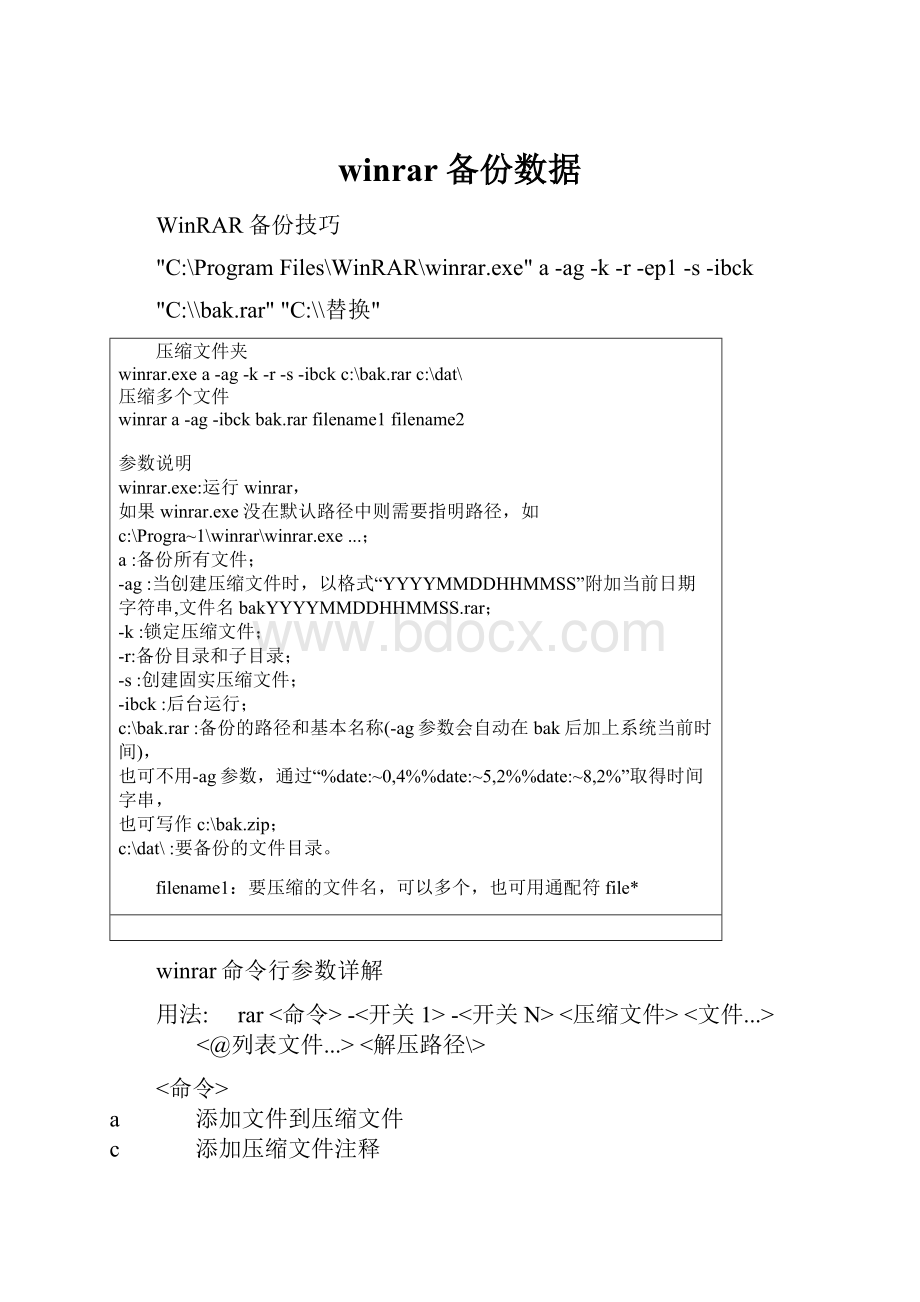 winrar备份数据Word文档下载推荐.docx