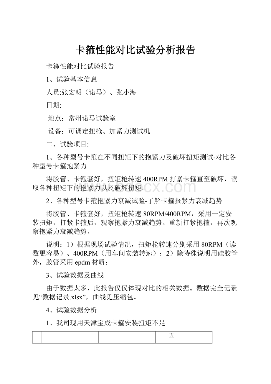 卡箍性能对比试验分析报告.docx_第1页