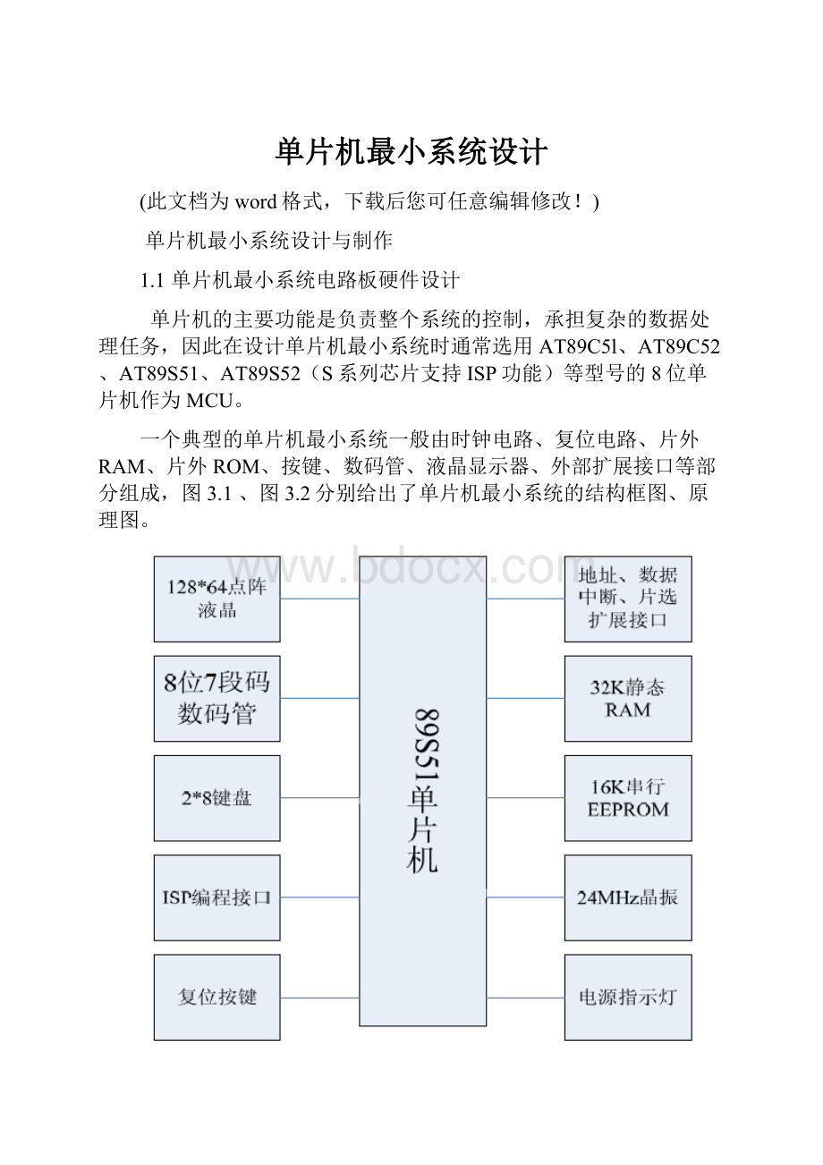 单片机最小系统设计Word格式文档下载.docx