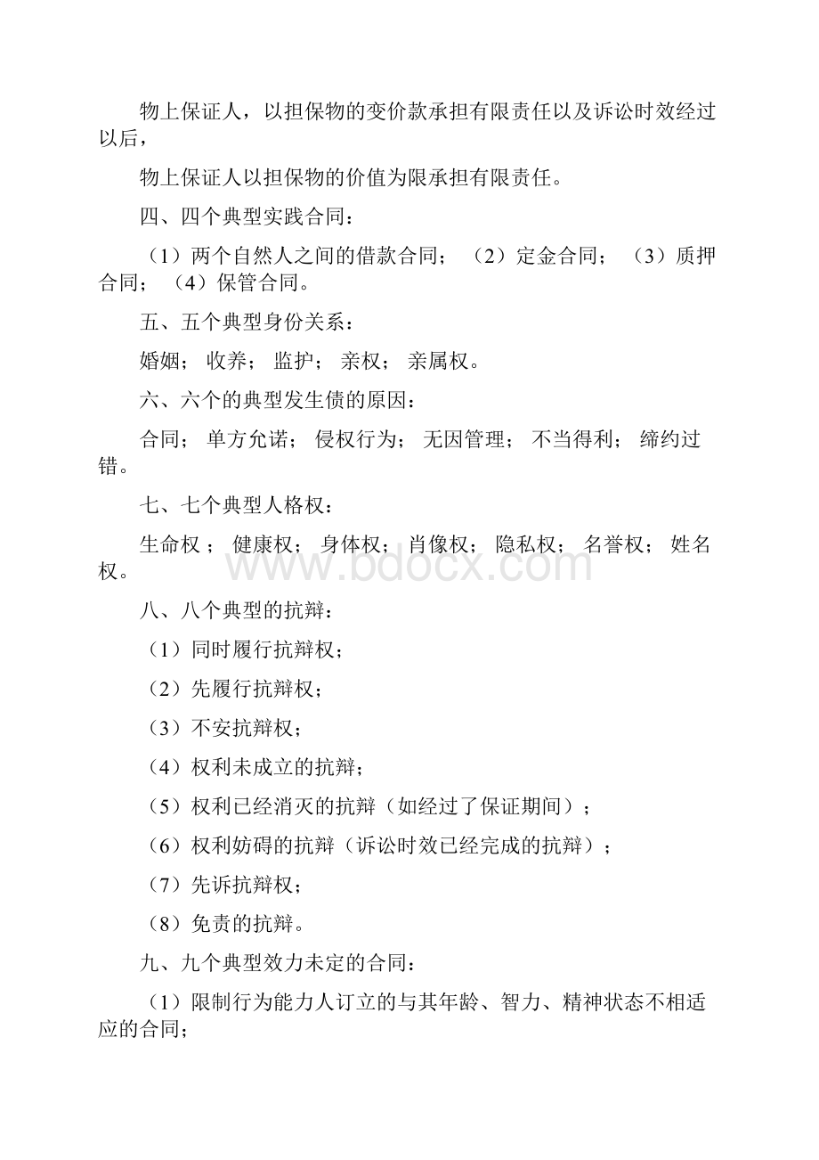 司法考试各科目备考记忆口诀民法部分Word下载.docx_第3页