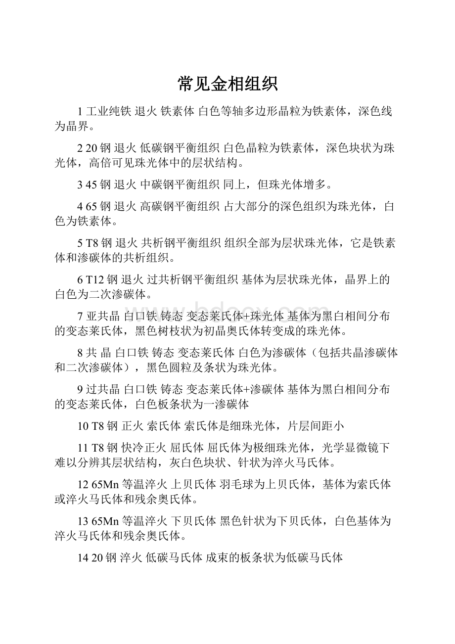 常见金相组织Word下载.docx