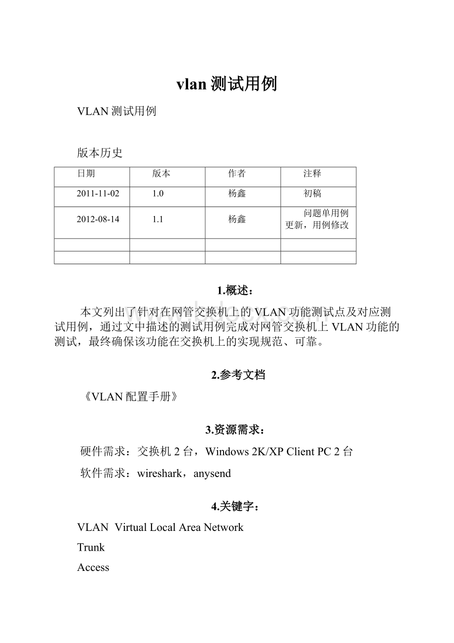 vlan测试用例.docx