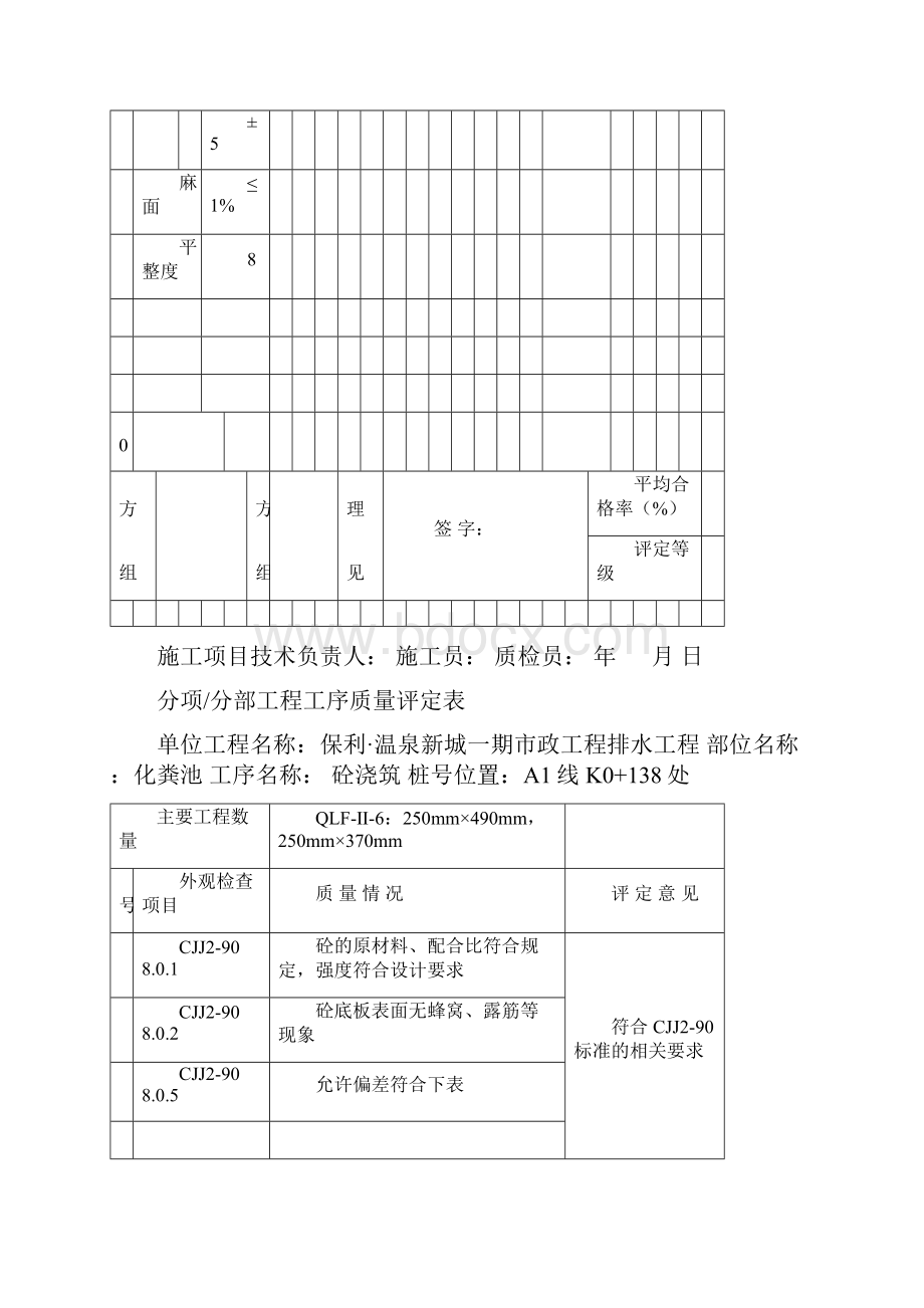 化粪池砼工序质量评定表.docx_第2页