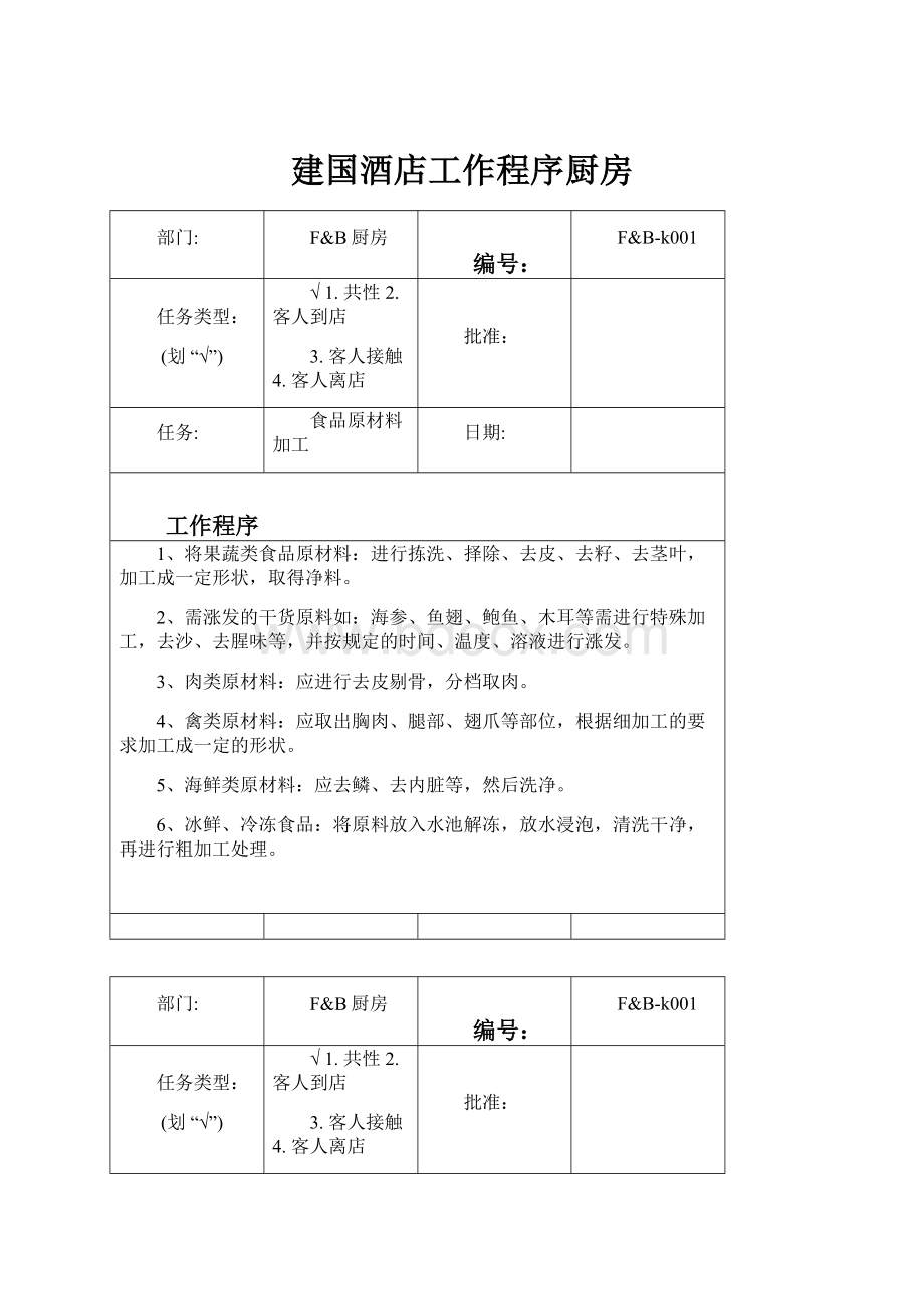 建国酒店工作程序厨房.docx_第1页