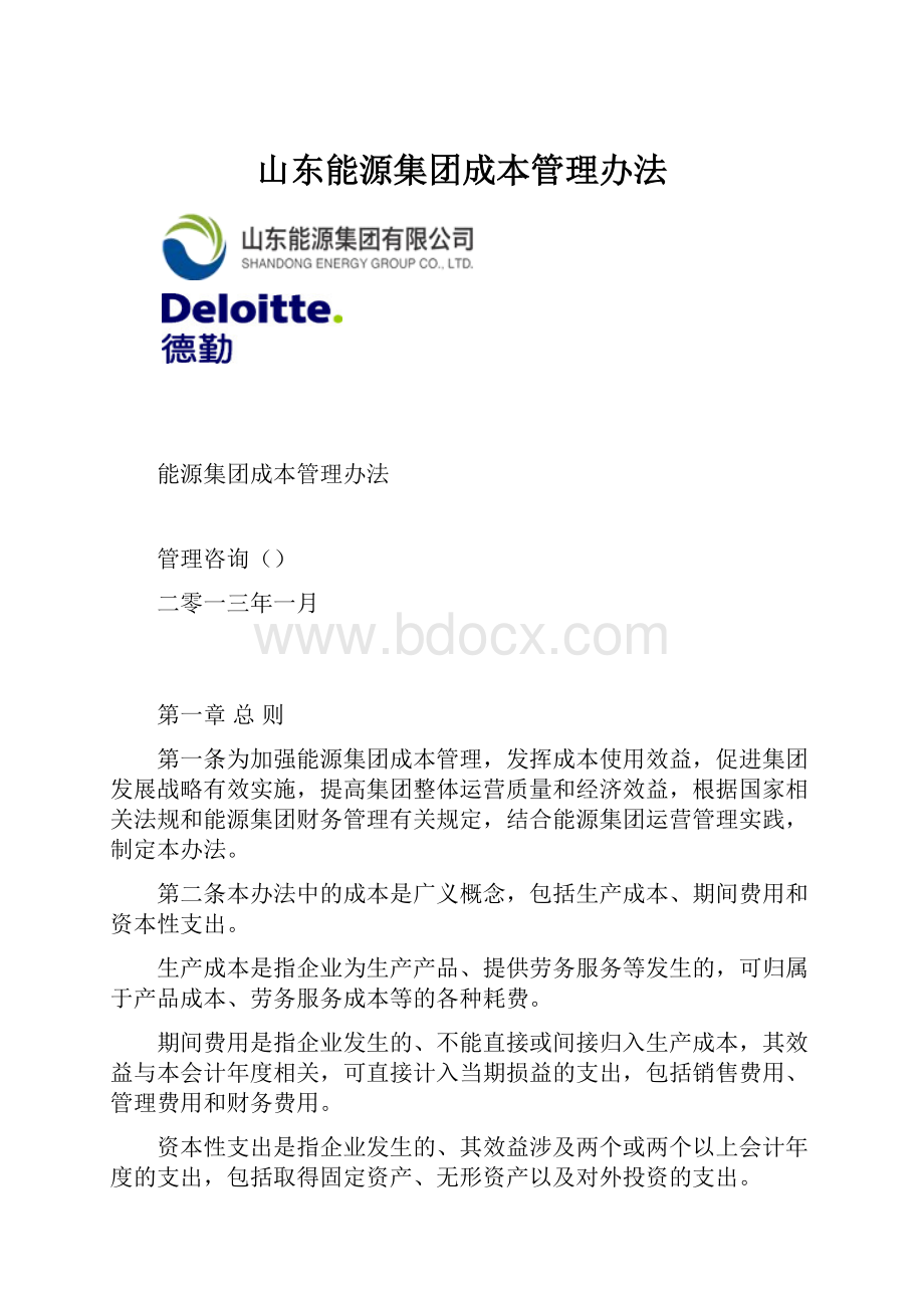 山东能源集团成本管理办法Word文档下载推荐.docx