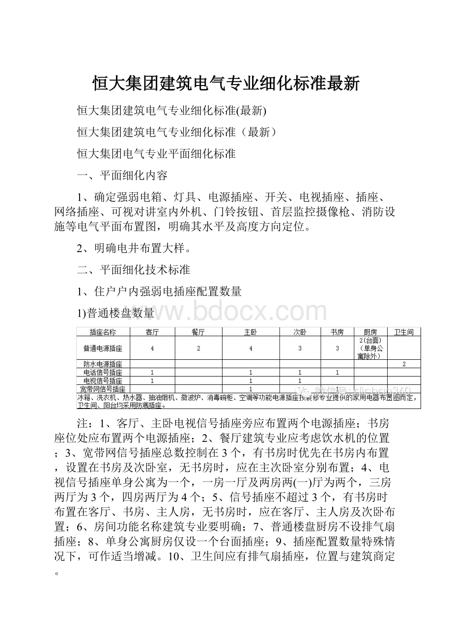 恒大集团建筑电气专业细化标准最新.docx